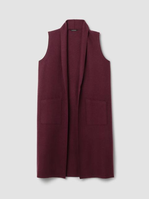 Lightweight Boiled Wool Shawl Collar Vest in Regenerative Wool