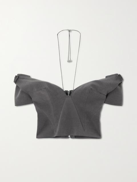 Alasia Cropped Off-the-shoulder Felt Top