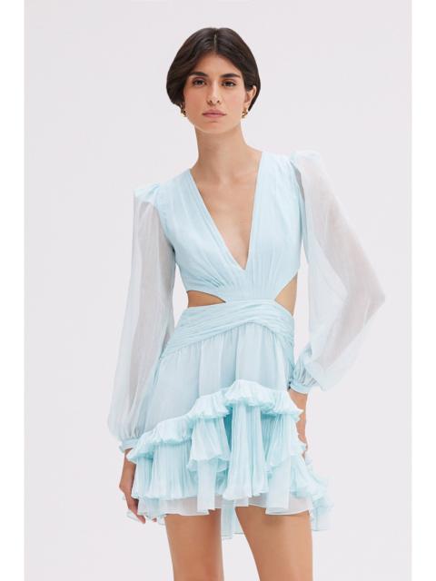 SILK PLISSE ESSENCE CUT OUT MINI DRESS