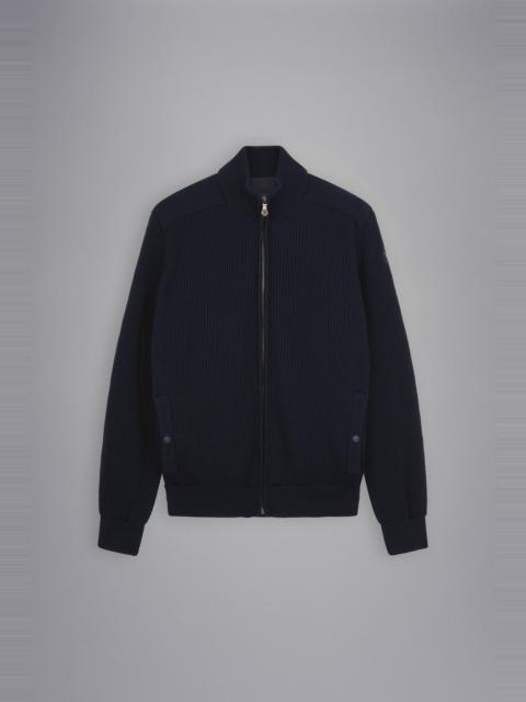WOOL FULL ZIP SWEATER WITH ICONIC BADGE