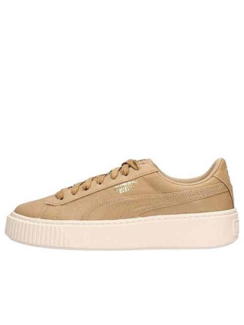 (WMNS) PUMA Basket Platform Cv 'Wheat White' 365623-02
