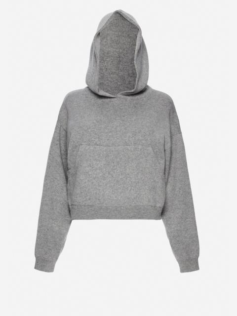Cashmere and cotton hoodie in grey