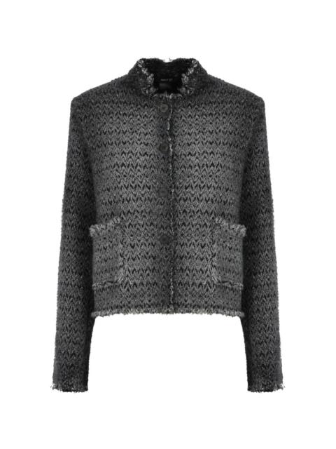 distressed-effect jacket