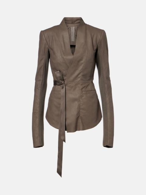 Hollywood virgin wool-trimmed leather blazer
