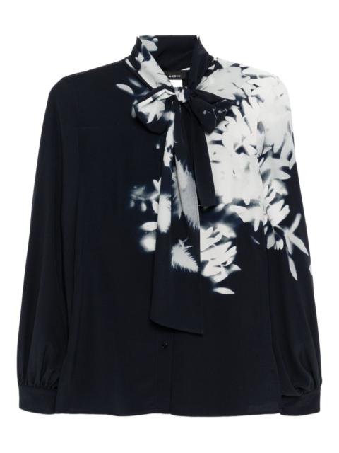 wildflower-print silk shirt