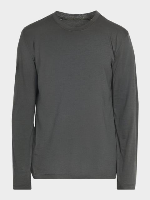 Men's Easy-Care Wool Jersey Long-Sleeve T-Shirt