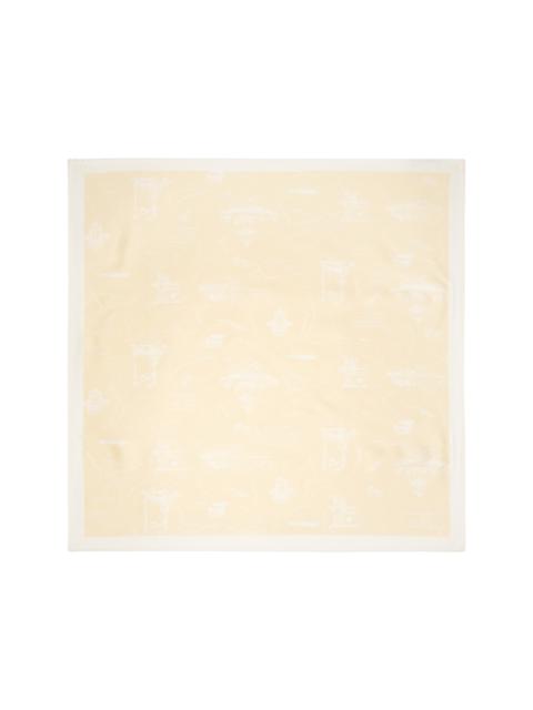 Yellow Parisian Map Silk Scarf