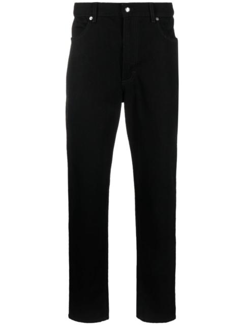 mid-rise tapered-leg trousers