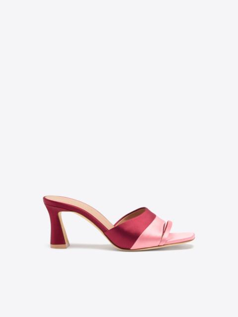 Roxanne 70 Burgundy & Pink Satin Heeled Sandals