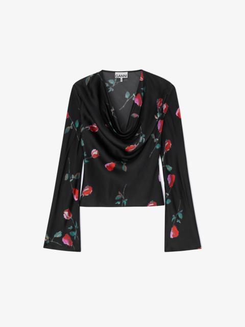 PRINTED SATIN BLOUSE