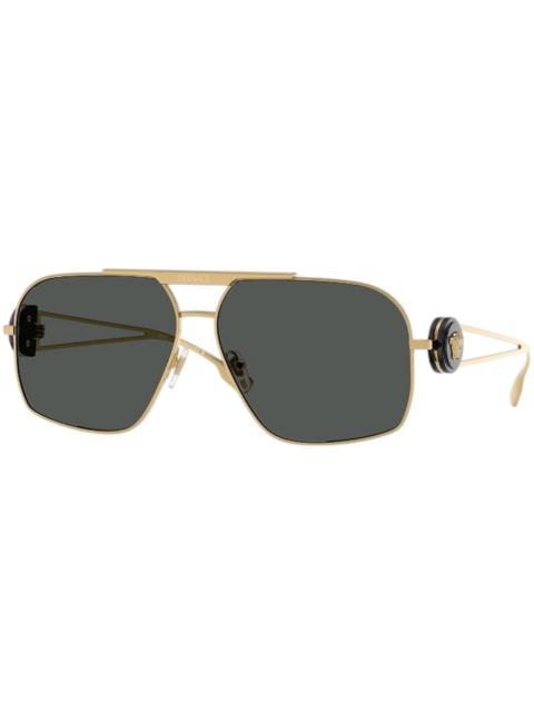 Versace Geometric Sunglasses Gray Gold (VE2269 100287)