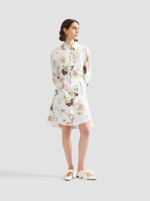 FLORAL PRINT COTTON MINI SHIRT DRESS