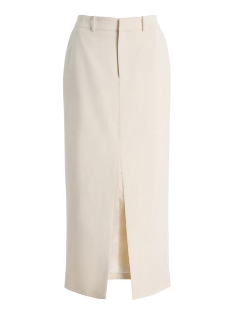 Maybelle Front-Slit Midi Skirt white