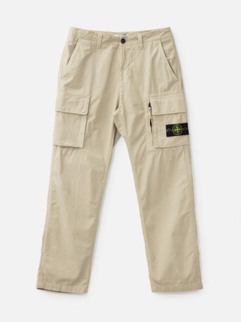 CANVAS WEAVE COTTON CARGO TROUSERS