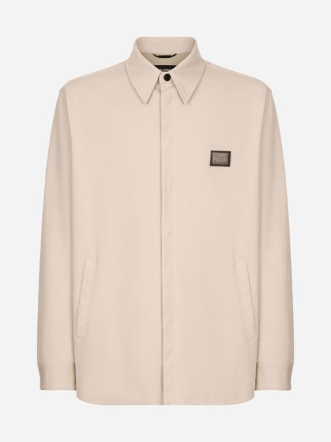 Technical fabric shirt with tag
