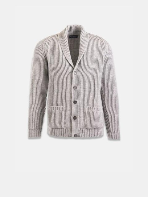 Men's Shawl Collar Cardigan Light Grey