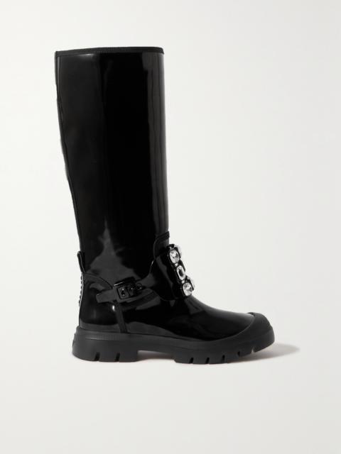 Walky Viv Crystal-embellished Patent-leather Knee Boots