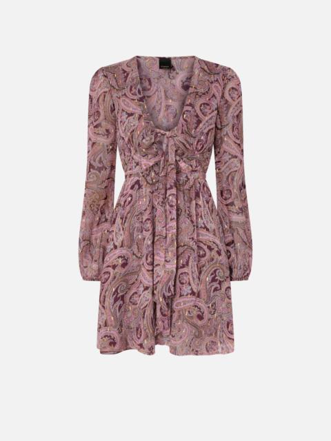 MINI DRESS WITH METALLIC CASHMERE PRINT