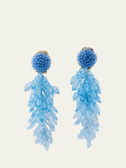 Beaded Cascade Tassel Clip-On Earrings