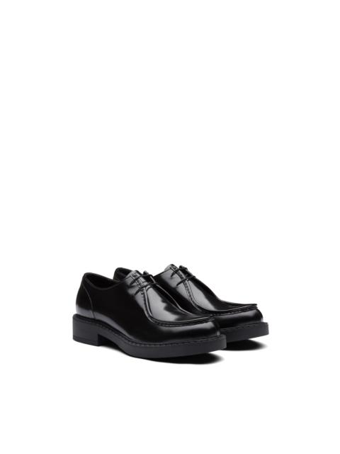 Brushed leather lace-up shoes