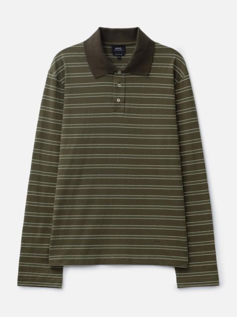 LONG-SLEEVE STRIPED POLO SHIRT