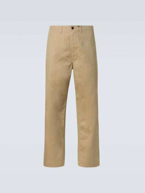 Cotton-blend straight pants