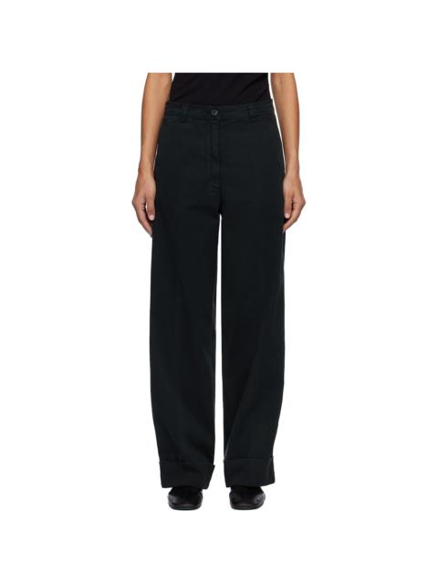 Green Cuffed Cotton Trousers