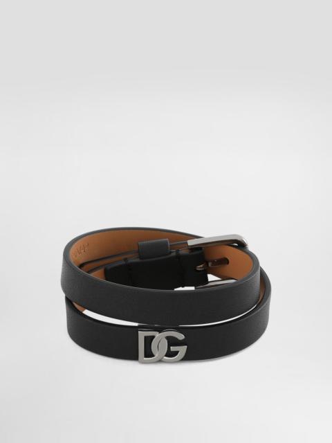Calfskin bracelet with DG logo