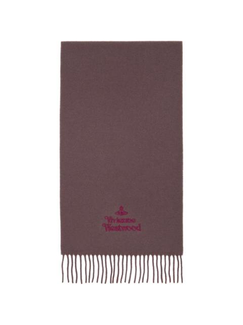 Brown Embroidered Scarf