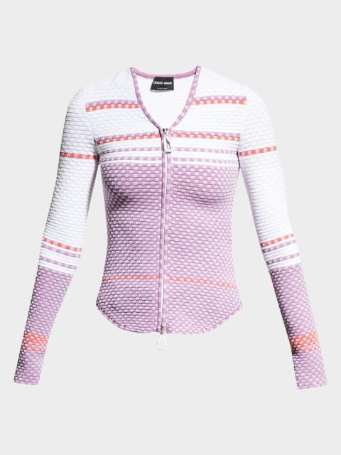 Check Ottoman Jacquard Jacket