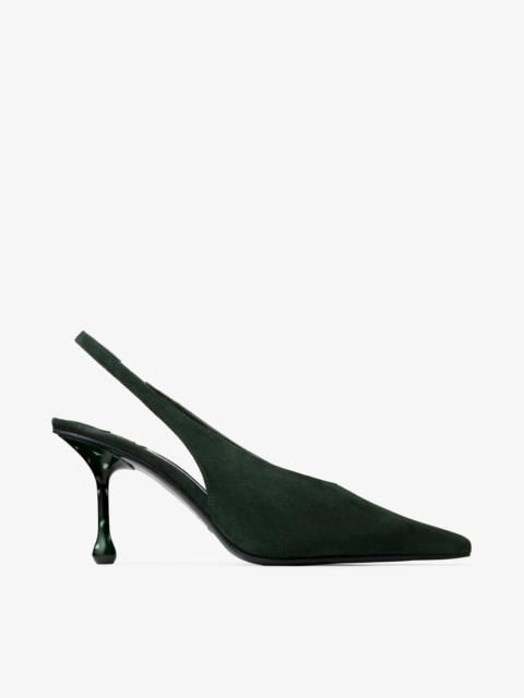 Isa 80
British Green Suede Slingbacks with Dotted Heels