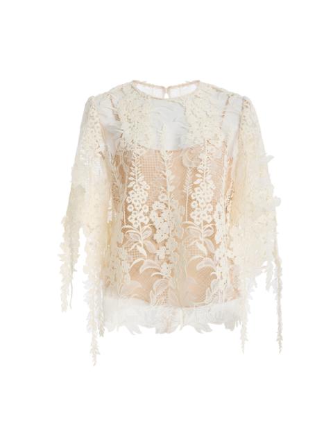 Appliquéd Guipure Blouse ivory