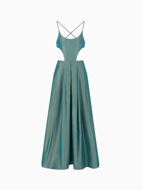 TAFFETA LONG DRESS WITH CUT-OUT DETAIL