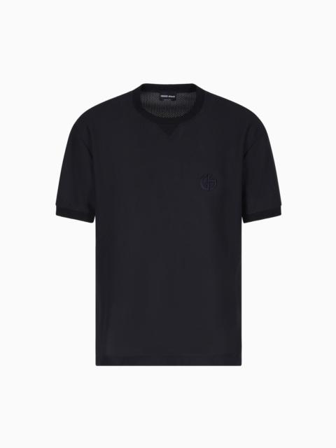 CREW-NECK T-SHIRT IN TECHNICAL WAFFLE FABRIC
