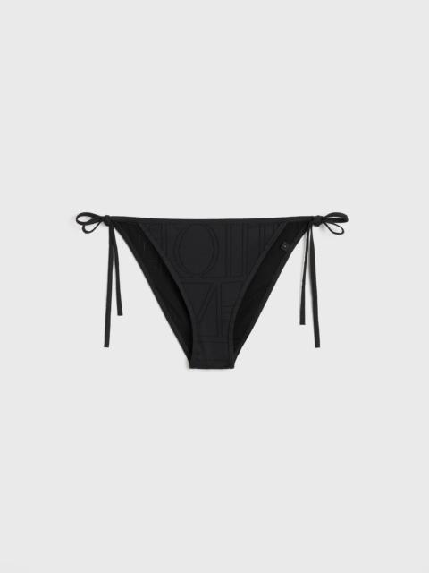 Monogram pointelle bikini bottoms black
