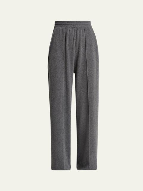 Wool-Cashmere Relaxed-Leg Pull-On Trousers