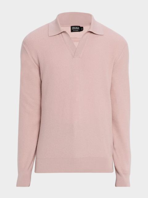 Men's Oasi Cashmere Johnny Collar Polo Sweater
