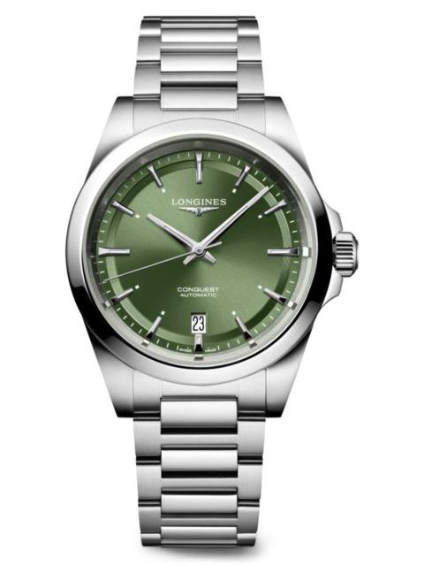 Longines Conquest Automatic Bracelet Watch, 38mm in Green at Nordstrom