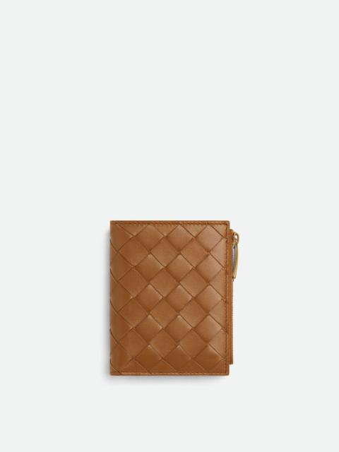 Small Intrecciato Bi-Fold Zip Wallet
