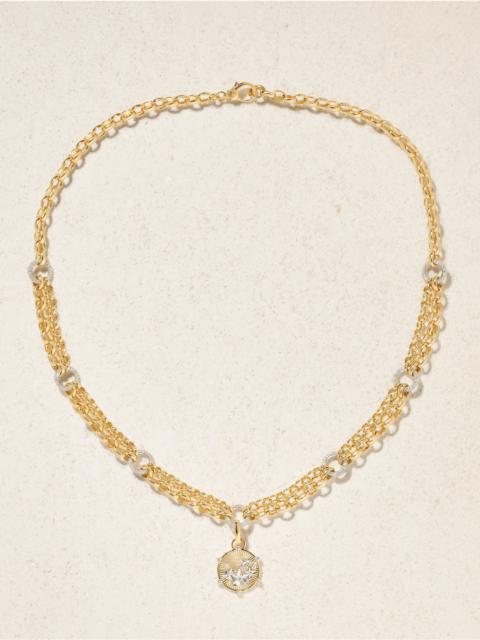 Resilience Blossoms 18-karat Yellow And White Gold Diamond Necklace