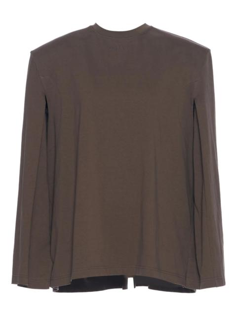 Khaki Cape-Style Jersey Top