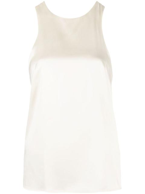 twist-detail racerback silk top