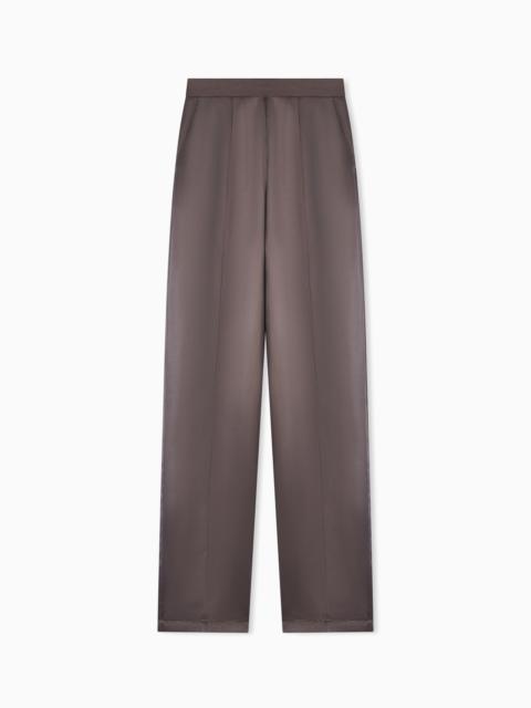 TWILL VISCOSE TROUSERS WIDE LEG
