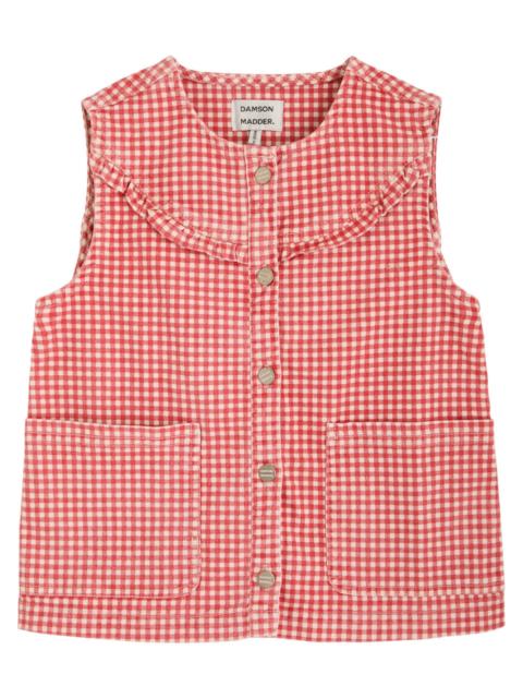 Damson Madder Mari Gingham Stretch-denim Gilet