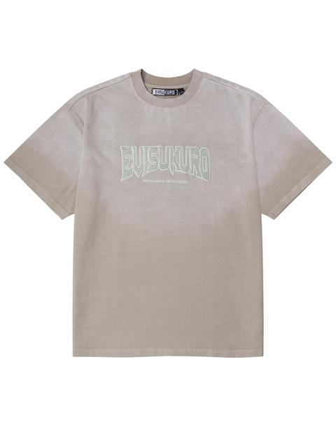 EVISUKURO Waffle Embroidery and Spray Dye Relax Fit T-shirt