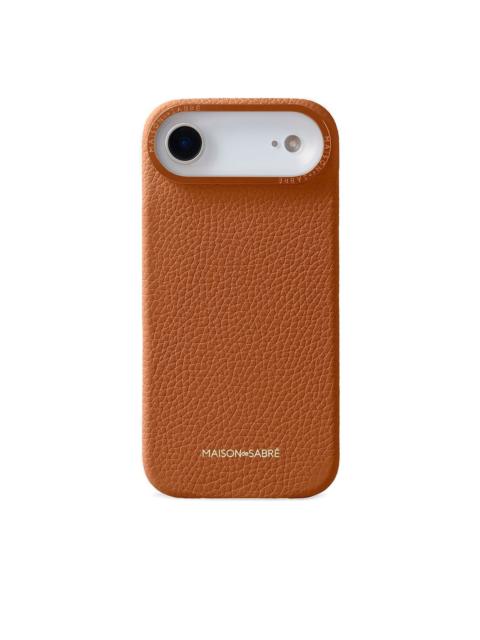 logo-lettering leather iPhone 17 air case