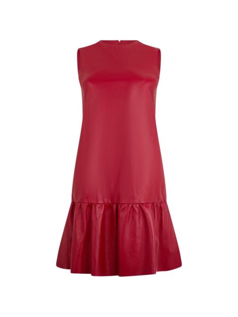 bow-detail ruffled-hem mini dress