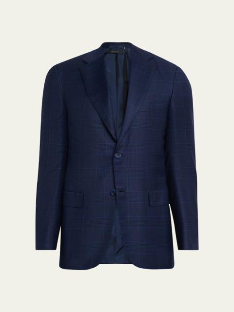 Men's Wool Plaid Single-Breasted Sport Coat