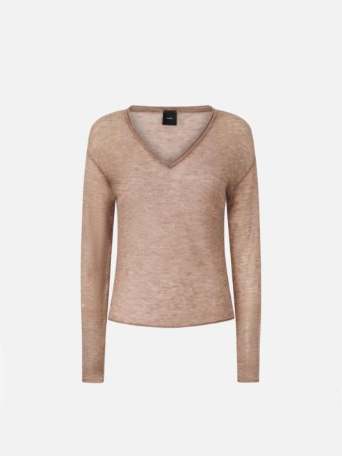 V-NECK SWEATER WITH SEQUINS