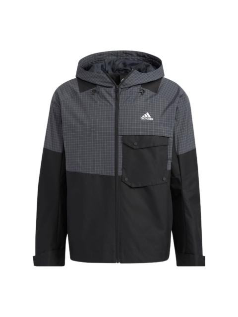 adidas Th Vis Wvjkt Hooded Jacket 'Brown White' HN9041